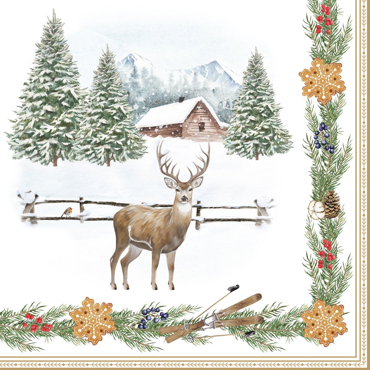 EasyLife Papierserviette WHIF0414 - White Forest, 33 x 33 cm, (1 St) von EasyLife