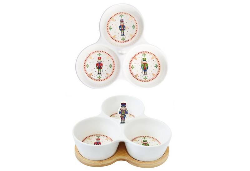 EasyLife Servierplatte Nutcracker, Porzellan, Handwäsche Empfohlen, Weiß, Motiv: Nussknacker von EasyLife