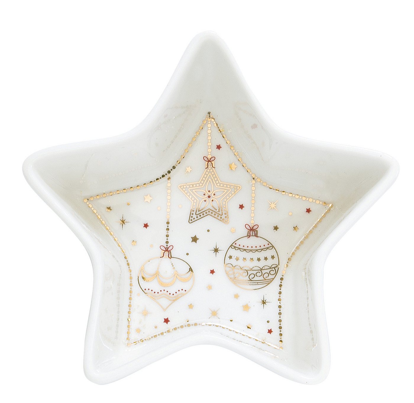 EasyLife Servierteller Christmas Lights, Porzellan, Handwäsche, Weiß, Motiv: Weihnachten von EasyLife