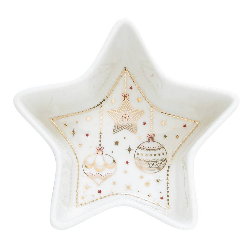 EasyLife Servierteller Christmas Lights, Porzellan, Handwäsche, Weiß, Motiv: Weihnachten von EasyLife