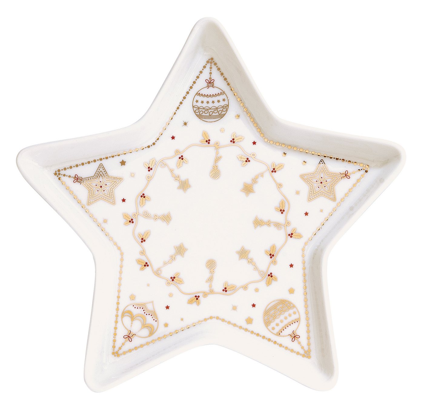 EasyLife Servierteller Christmas Lights, Porzellan, Handwäsche, Weiß, Motiv: Weihnachten von EasyLife