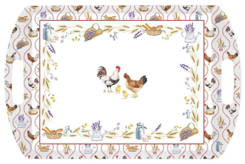 EasyLife Tablett Country Life, Melamin, Farbe: Mehrfarbig, Motiv: Bauernhof von EasyLife