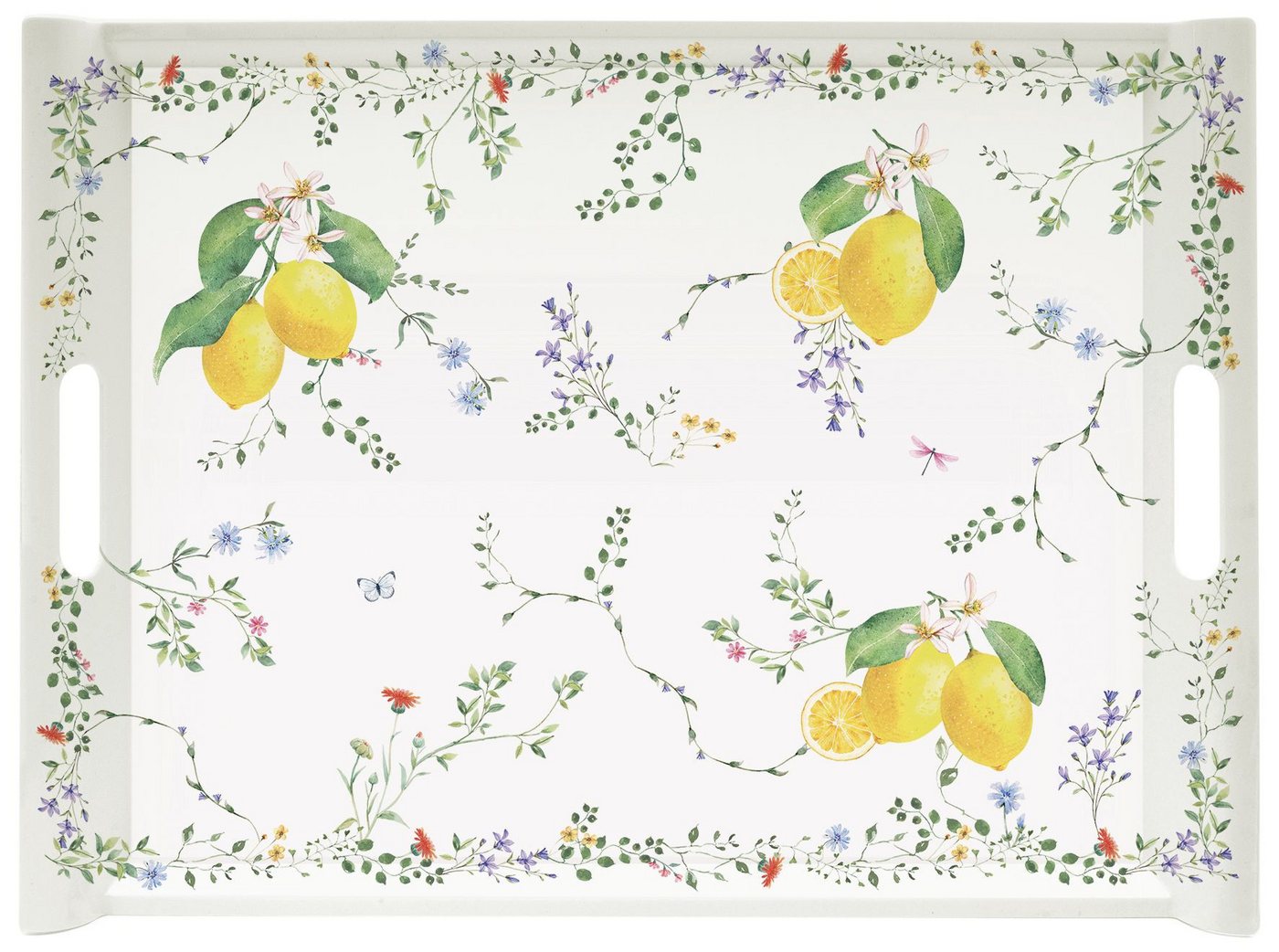 EasyLife Tablett Fleurs et Citrons, Melamin, Farbe: Weiß, Motiv: Zitronen EasyLife Tablett Fleurs et Citrons, Melamin, Farbe: Weiß, Motiv: Zitronen von EasyLife