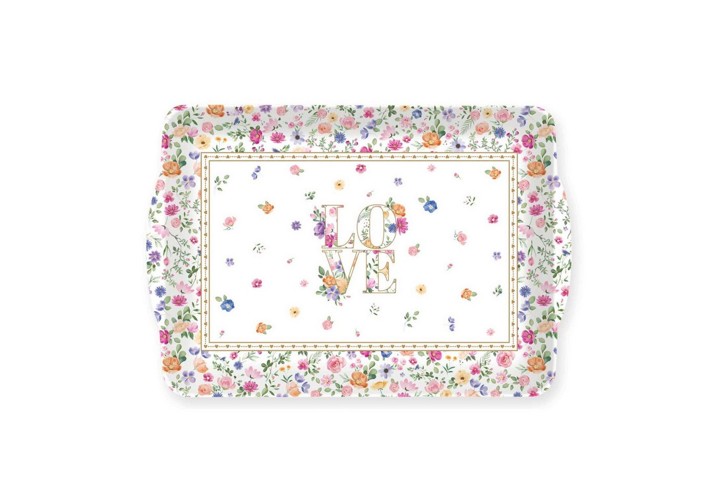 EasyLife Tablett Mon Amour, Melamin, Farbe: Mehrfarbig, Motiv: Herzen & Blumen EasyLife Tablett Mon Amour, Melamin, Farbe: Mehrfarbig, Motiv: Herzen & Blumen von EasyLife