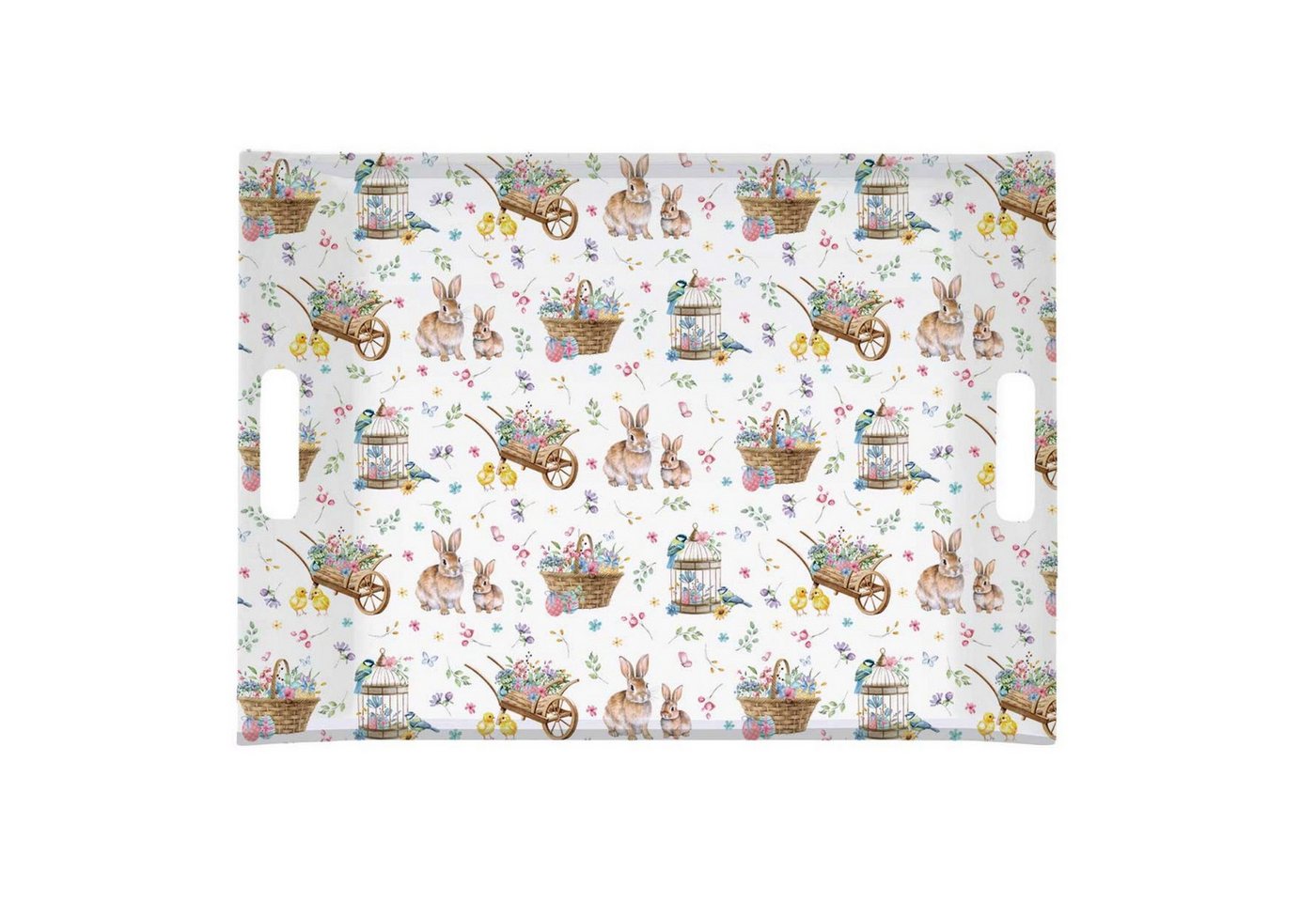 EasyLife Tablett Spring Bloom, Melamin, Farbe: Mehrfarbig, Motiv: Hasen & Blumenkörbe EasyLife Tablett Spring Bloom, Melamin, Farbe: Mehrfarbig, Motiv: Hasen & Blumenkörbe von EasyLife