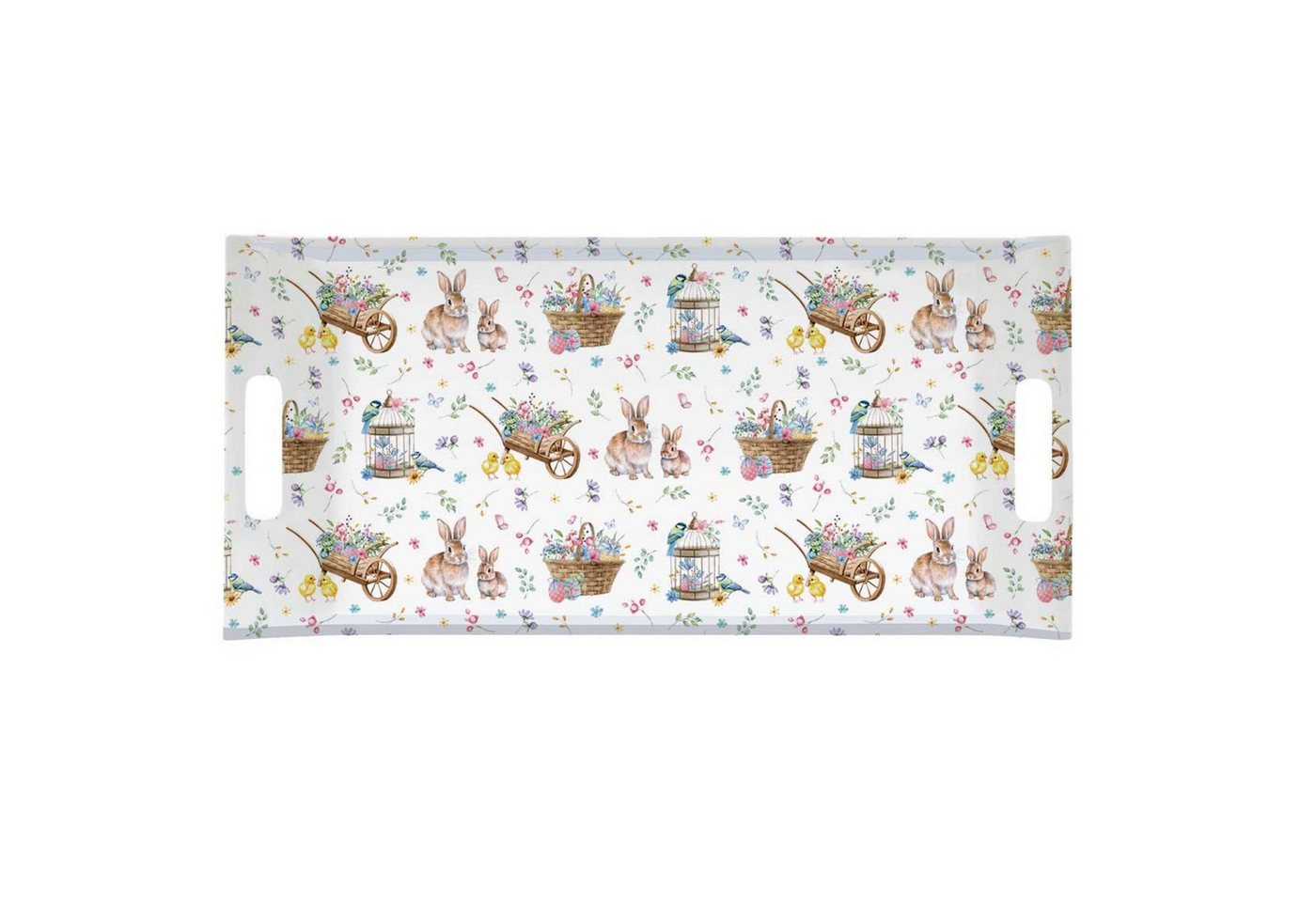 EasyLife Tablett Spring Bloom, Melamin, Farbe: Mehrfarbig, Motiv: Hasen & Blumenkörbe EasyLife Tablett Spring Bloom, Melamin, Farbe: Mehrfarbig, Motiv: Hasen & Blumenkörbe von EasyLife