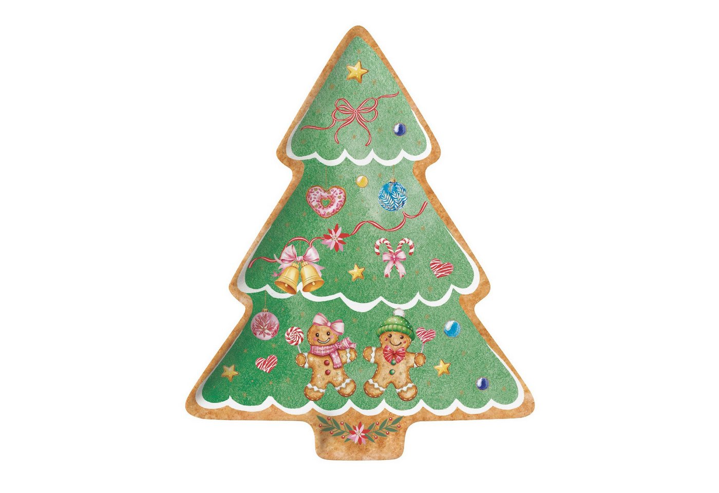 EasyLife Servierteller Sweet Christmas, Porzellan, Spülmaschinengeeignet, Mehrfarbig, Motiv: Tannenbaum von EasyLife