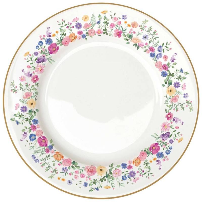 EasyLife Speiseteller Mon Amour, Spülmaschinengeeignet, Mehrfarbig, Motiv: Herzen & Blumen von EasyLife