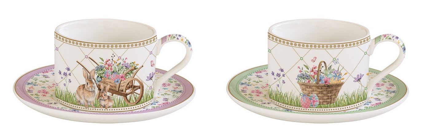 EasyLife Tasse SPBL0132 - Spring Bloom mit Untertassen, 2er SET, 240 ml von EasyLife