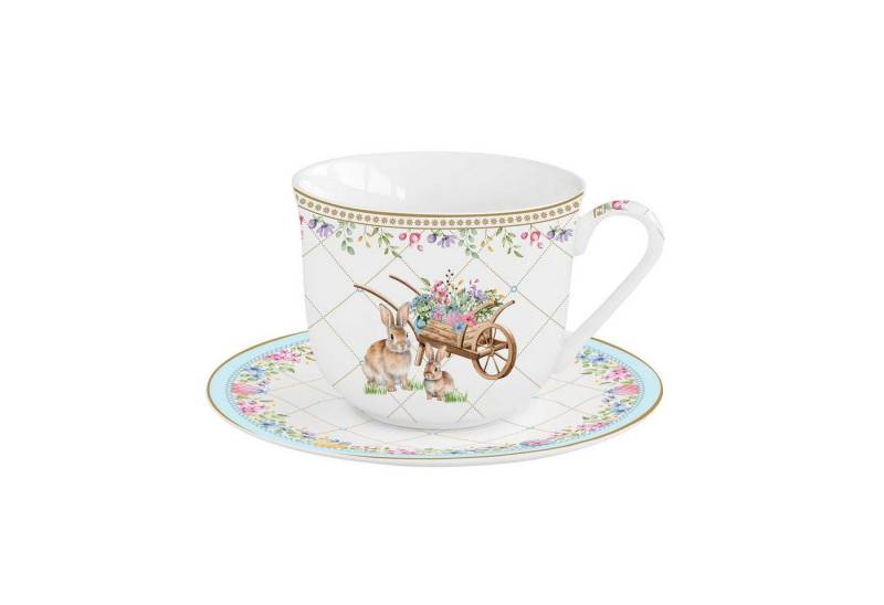 EasyLife Tasse Spring Bloom, Porzellan, Spülmaschinengeeignet, Weiß, Motiv: Hasen & Blumenkörbe EasyLife Tasse Spring Bloom, Porzellan, Spülmaschinengeeignet, Weiß, Motiv: Hasen & Blumenkörbe von EasyLife