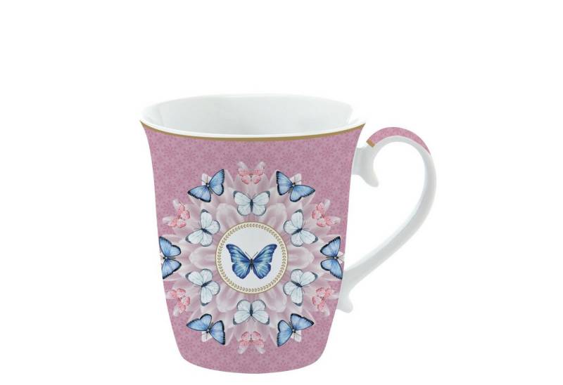 EasyLife Tasse Spring Parade, Porzellan, Spülmaschinengeeignet, Mehrfarbig, Motiv: Schmetterlinge & Blumenwiese von EasyLife