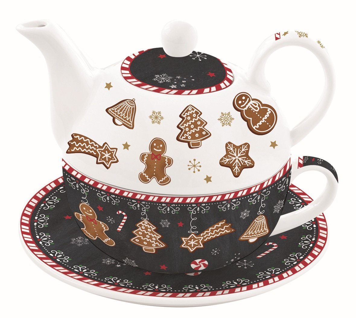 EasyLife Teekanne GING0104 - Gingerbread Tee-SET, 2-teilig, -350 ml-, (2-St) von EasyLife