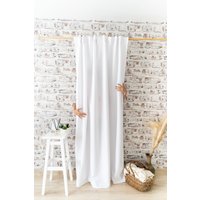 Weißer Duschvorhang, Wasserdichter Badvorhang, Benutzerdefinierter Vorhang, Langer Wasserfester Badezimmervorhang von EasyLinenCrafts