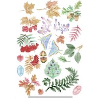 Wandtattoo Blätter Und Waldfrüchte 22 Tlg., Fliesenaufkleber, Wandaufkleber, Möbelaufkleber - Handgemalte Möbelaufkleber von EasySweetHome