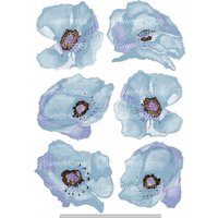 Wandtattoo Mohnblumen, Blau 6 Tlg. Ab 8, 99 Eur - Fliesenaufkleber Wandsticker, Deko-Aufkleber Für Möbel Blumen-Wandtattoo von EasySweetHome