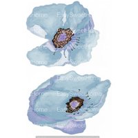 Wandtattoo Mohnblumen 2-Tlg. Ab 8, 99 Eur, Blau, Fliesenaufkleber, Wanddeko, Möbeldeko, in Aquarell-Optik von EasySweetHome