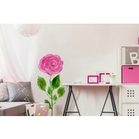 Wandtattoo Rose Pink Ab 19, 99 Eur - Riesenblume Wandsticker Möbelaufkleber Blumen Mädchenzimmer Idee Schlafzimmer Wanddeko von EasySweetHome