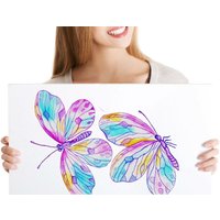 Wandtattoo Schmetterlinge Blau Groß 16, 99 Eur Pro Set, Wanddeko, Möbelaufkleber, Wandtattoo, Fliesenaufkleber, Deko Küche von EasySweetHome