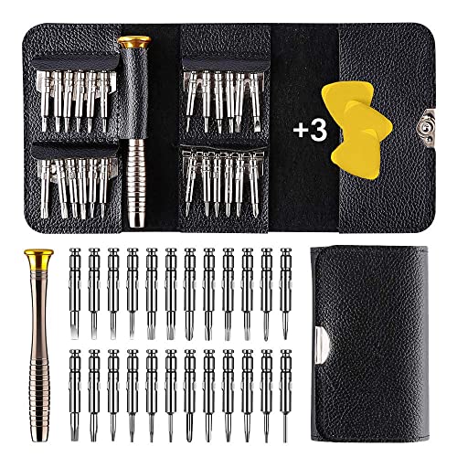 EasyULT Mini Schraubendreher Set 28-teilig, Mini Schraubendreher Set 28 in 1, Präzisions Wechseleinsätze Screwdriver Kit, Reparatur Set für PC, Brillen, Handy, Laptop und andere Elektronik von EasyULT