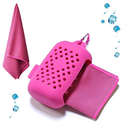 EasyULT kühlendes Handtuch, Kühltuch Kühlhandtuch, Mikrofaser Handtücher Schnelltrocknend Sporthandtuch Strandhandtuch Reisehandtuch für Fitness Gym Yoga and Outdoor Sports(Pink) von EasyULT