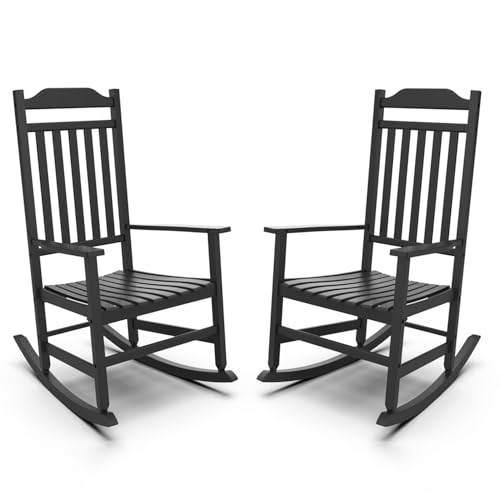 EasyUp Schaukelstuhl 2er Set Harz Outdoor Schaukelstühle für Erwachsene Allwetter Veranda-Wippen für Rasen und Garten von EasyUp
