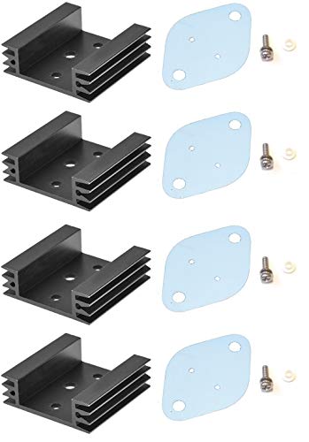 Easycargo 4 STK TO-3 zu Kühlkörper-Isolatoren/Montageset (Schraube + Unterlegscheibe + Buchse + Isolator), Kühlkörper-Isolator-Montageset für MOSFET Transistor-Spannungsregler 45mmx45mmx14mm von Easycargo