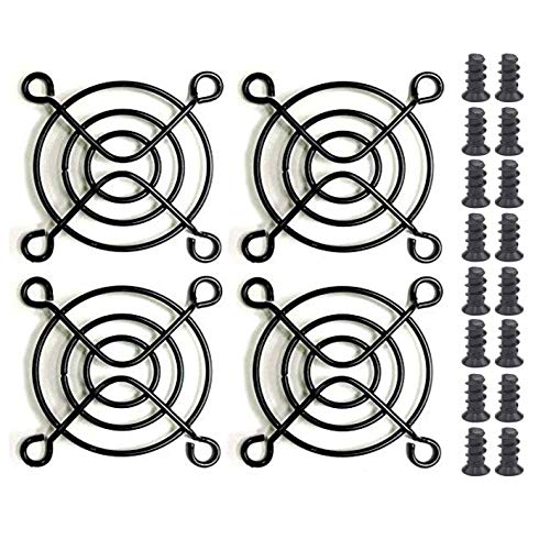 Easycargo 4 x 50 mm Lüftergitter, 50 mm Schutz, schwarz, mit Schrauben (schwarz 50 mm) von Easycargo