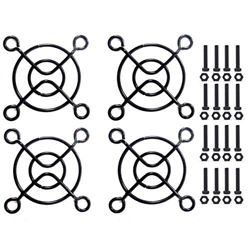 Easycargo 4pcs 30mm Raspberry Pi Lüftergitter, 30mm Lüftergitter, schwarz mit Schrauben Montageset (schwarz 30mm) von Easycargo