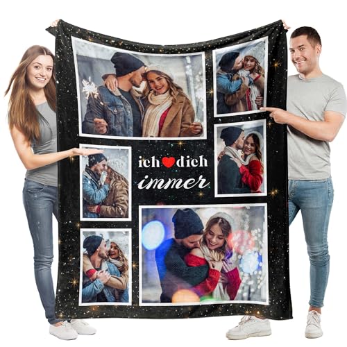 Easycosy Personalisierte Decke mit Foto aus 280g/m² Flanell, dickere Foto Decke selbst gestalten Kuscheldecke Fotodecke - personalisiertes Muttertagsgeschenk für Mama, Oma, Frauen zum Muttertag von Easycosy