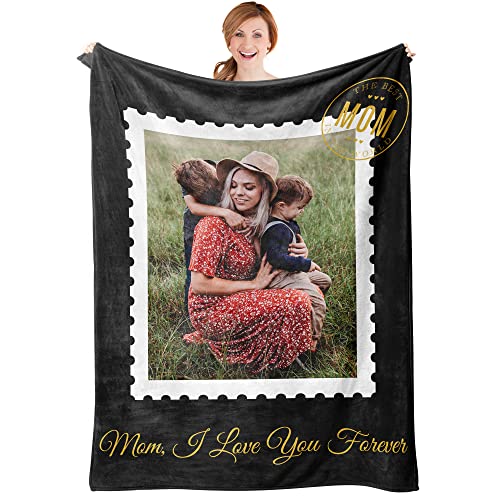 Easycosy Personalisierte Muttertagsgeschenke, Personalisiert Decke mit Foto & Text, Fotodecke mit Eigenem Foto, Kuscheldecke Decke Selbst Gestalten, Personalisierte Geschenke für Mama Freundin Papa von Easycosy