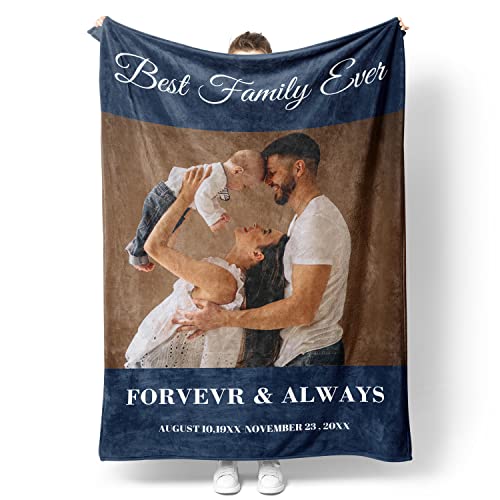 Easycosy personalisierte Muttertagsgeschenke für Mama Frauen- weiche personalisierte Decke Fotodecke Mit Foto Text, liebevolle Fotogeschenk für Freundin Papa Schwester Beste Freundin Partner von Easycosy