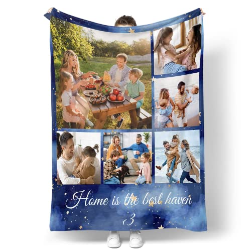 Easycosy personalisierte Muttertagsgeschenke für Mama Frauen- weiche personalisierte Decke Fotodecke Mit Foto Text, liebevolle Fotogeschenk für Freundin Papa Schwester Beste Freundin Partner von Easycosy