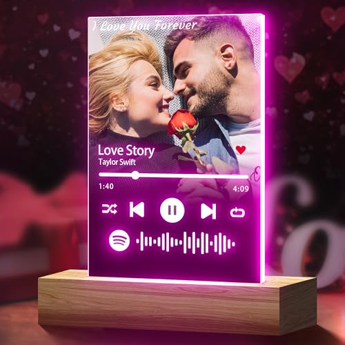 Easycosy Song Cover Glas Foto aus Acrylglas - Personalisiertes Geschenk für Freundin & Freund im Spotify Glas Cover mit Foto und vielfältigem Design als Geschenke - Fotogeschenke für Partner & Frauen von Easycosy