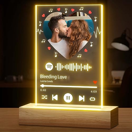 Easycosy Song Cover Glas Foto aus Acrylglas - Personalisiertes Geschenk im Spotify Glas Cover mit Foto und vielfältigem Design als Geschenke für Freundin & Freund - Fotogeschenke für Partner & Frauen von Easycosy