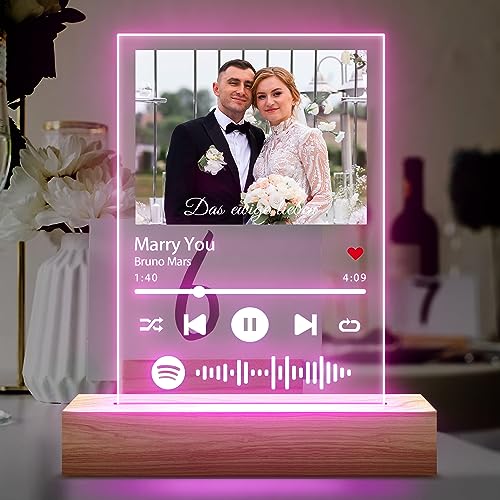 Easycosy Song Cover Glas Foto aus Acrylglas - Personalisiertes Geschenk im Spotify Glas Cover mit Foto und vielfältigem Design als Geschenke für Freundin & Freund - Fotogeschenke für Partner & Frauen von Easycosy