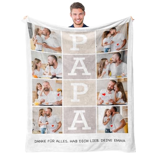 Easycosy personalisierte Decken für Paare Geschenke Benutzerdefinierte Bild, Foto Decke für Freundin Frauen Männer zum Geburtstag Anniversay Vatertagsgeschenk für Papa von Easycosy
