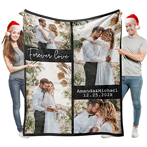 Easycosy personalisierte Decken für Paare Geschenke Benutzerdefinierte Bild werfen Decke Personalisierte Foto werfen für Freundin Ihr Geburtstag Anniversay Ideen 100×125cm von Easycosy