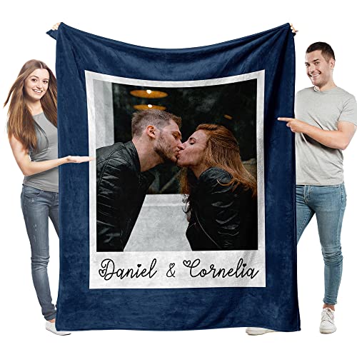 Easycosy personalisierte Decken für Paare Geschenke Benutzerdefinierte Bild werfen Decke Personalisierte Foto werfen für Freundin Ihr Geburtstag Anniversay Ideen 100×125cm von Easycosy