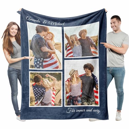 Easycosy personalisierte Decken für Paare Geschenke Benutzerdefinierte Bild werfen Decke Personalisierte Foto werfen für Freundin Ihr Geburtstag Anniversay Ideen 120×150cm von Easycosy