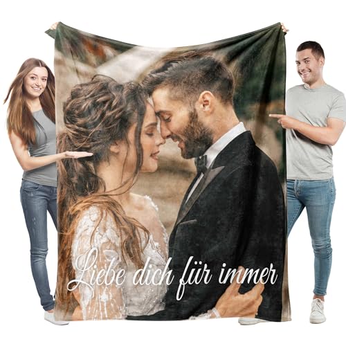 Easycosy personalisierte Decken für Paare Geschenke Benutzerdefinierte Bild werfen Decke Personalisierte Foto werfen für Freundin Ihr Geburtstag Anniversay Ideen 150×230cm von Easycosy