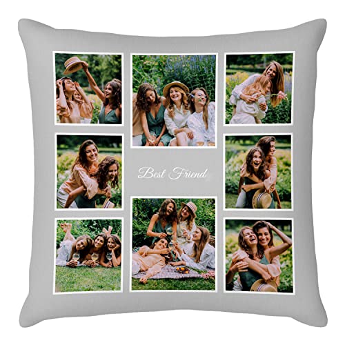 Easycosy personalisierte Fotokissen Bezug selbst gestalten, Doppelseitiger FotoKissen-Bezug mit Fotos & Text selbst gestalten - Foto Geschenke für Frauen Mama zum Geburtstag Weihnachten (55 * 55cm) von Easycosy