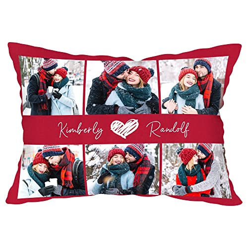 Easycosy personalisierte Fotokissen Bezug selbst gestalten, Doppelseitige bedruckte Kissen mit Foto Text & Mehrere Design-Optionen als Fotogeschenk zum Geburtstag, Valentinstag (50*75cm))-Kein Füllung von Easycosy