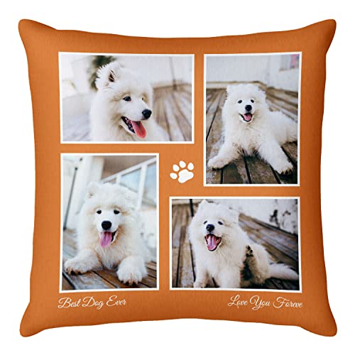 Easycosy personalisierte Fotokissen Bezug selbst gestalten, Doppelseitiger FotoKissen-Bezug mit Fotos & Text selbst gestalten - Foto Geschenke für Frauen Mama zum Geburtstag (61 * 61cm)-Kein Füllung von Easycosy