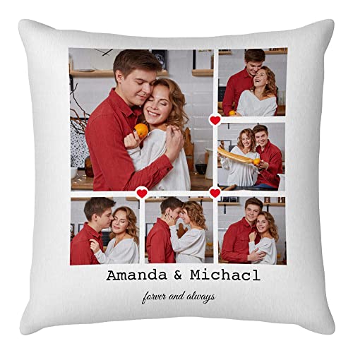 Easycosy personalisierte Fotokissen Bezug selbst gestalten, Doppelseitiger FotoKissen-Bezug mit Fotos & Text selbst gestalten - Foto Geschenke für Frauen Mama zum Geburtstag (66 * 66cm)-Kein Füllung von Easycosy