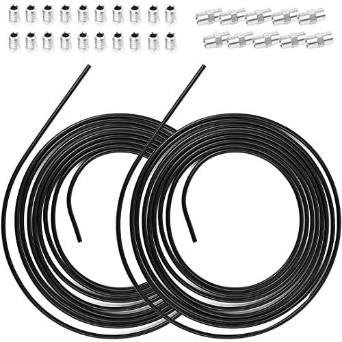 2 Stück 5m Schwarzes Bremsleitung (10m), Ø 4,75mm Bremsrohr mit 20 Verschraubungen und 10 Verbinder (Bördel F) von Easyhomie