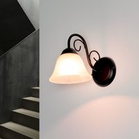 ATHEN Wandlampe Landhaus Schwarz Alabaster Glas von Easylight