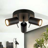 Deckenstrahler 3-flammig Schwarz Metall Ø 20 cm GU10 Deckenstrahler 3-flammig Schwarz Metall Ø 20 cm GU10 von Easylight