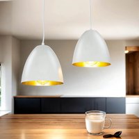 Pendelleuchte Weiß Gold verstellbar E27 2-flammig Pendelleuchte Weiß Gold verstellbar E27 2-flammig von Easylight