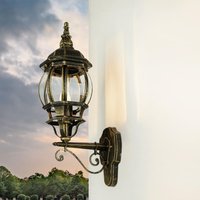 Rustikale Außenlampe Wand in Gold antik E27 Laterne BREST von Easylight