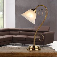 Rustikale Tischlampe Messing Alabaster H:43cm ATHEN von Easylight